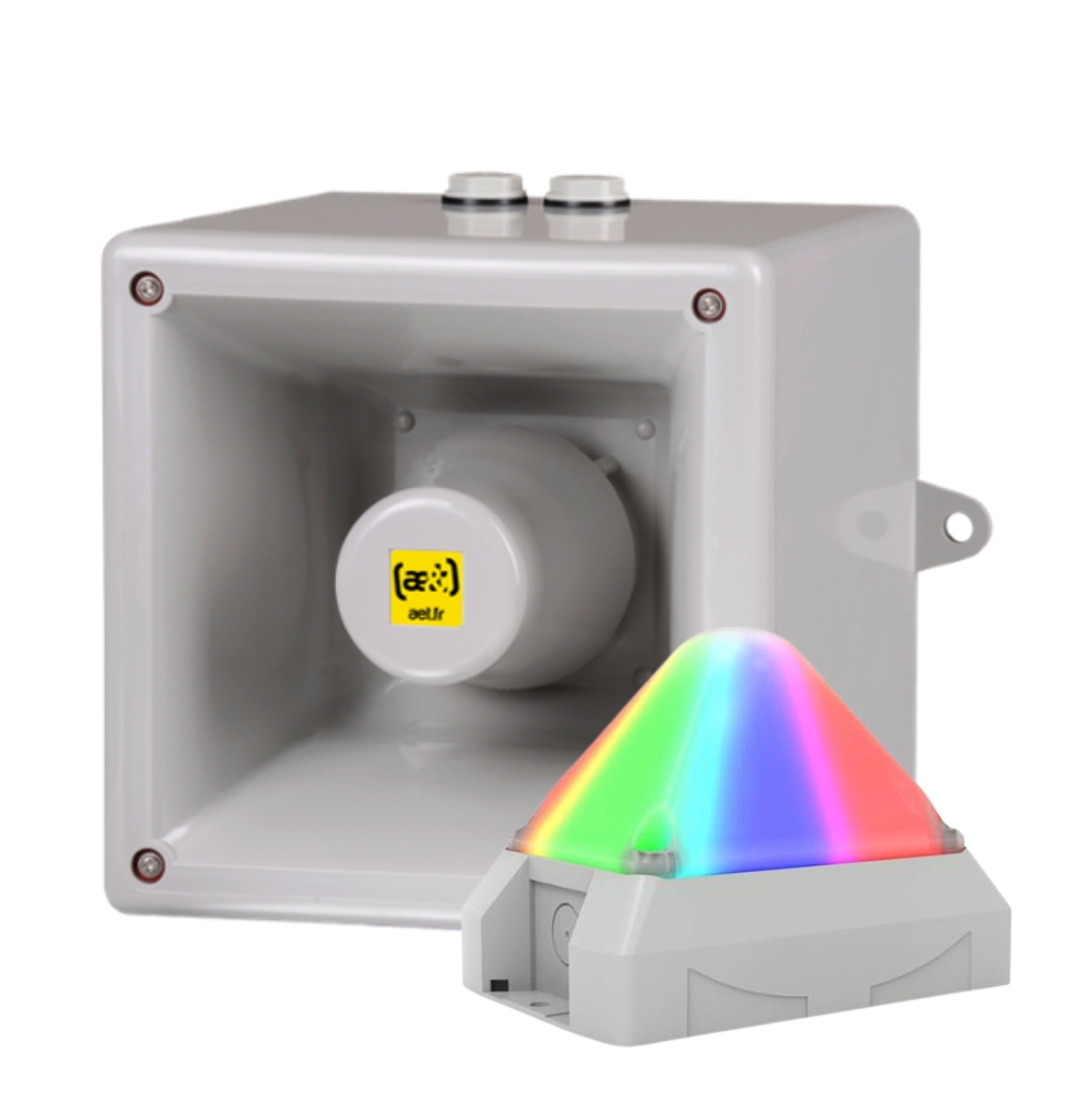 PBV2 RGB LED warning light and signal system for a metalworking company