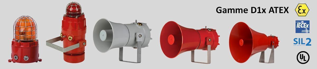 Les nouveautés ATEX - Gamme D1x |  Avertisseurs optiques et sonores ATEX