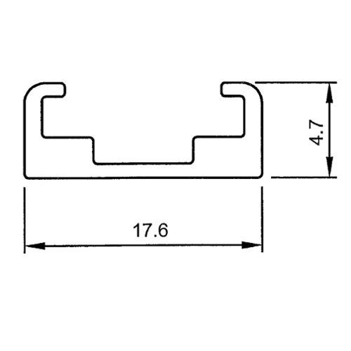 Rail Aluminium pour rubans 121BP 141BPH TS3 151BBW