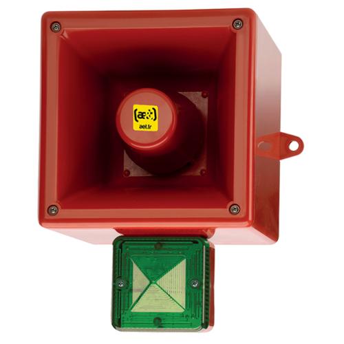 Diffuseur vocal LED 110dB 120cd 90 260Vca Vert IP66
