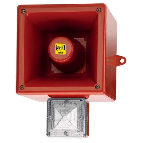 Diffuseur vocal flash 126dB 5J 24Vcc Transparent IP66