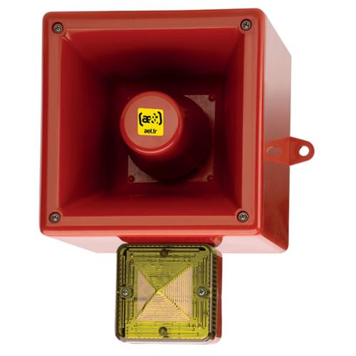 Diffuseur vocal flash 126dB 5J 230Vca Jaune IP66 Diffuseur vocal flash 126dB 5J 230Vca Jaune IP66