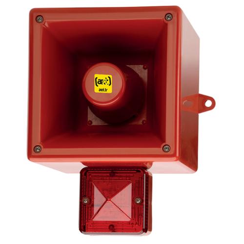 Diffuseur vocal flash 110dB 5J 230Vca Rouge IP66
