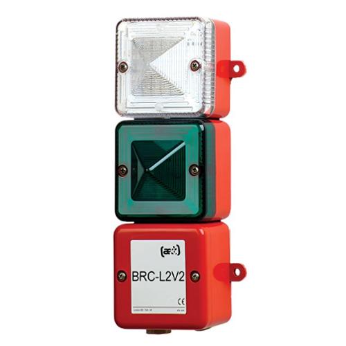 Boitier précâblé pour 2 feux Alimentation AC -Boitier rouge IP66