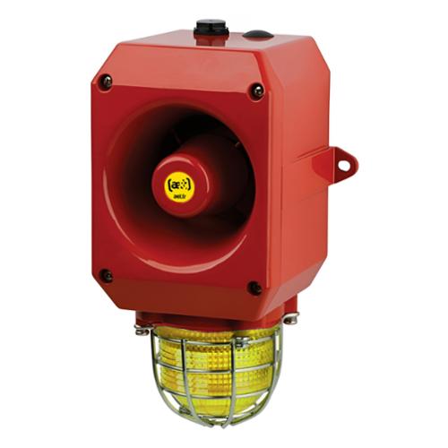 Combiné fonte alu 112dB feu flash 24Vcc Jaune flash 5J IP66 Combiné fonte alu 112dB feu flash 24Vcc Jaune flash 5J IP66