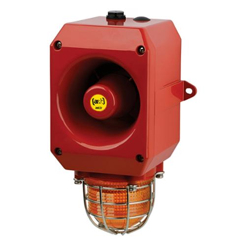 Combiné fonte alu 112dB feu flash 24Vca Orange flash 5J IP66