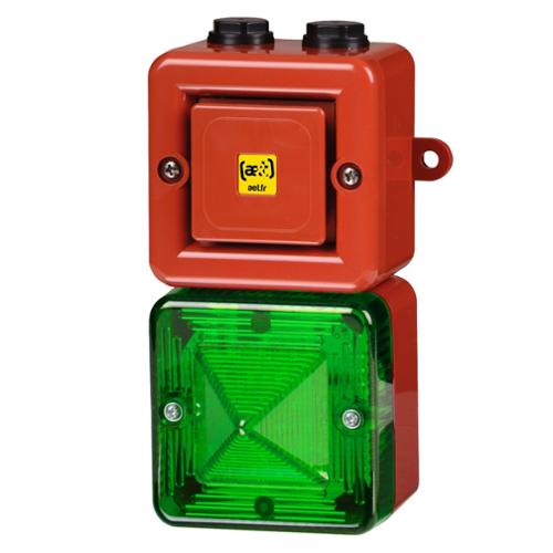 Combiné LED 100dB 230 +/-10% Vca - Vert - 10 sons