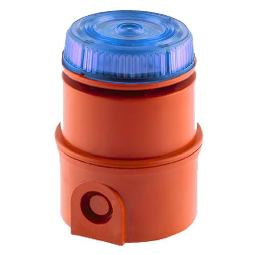 Combiné sirène LED Bleu IP65 Zone 0 24Vcc sécurité intrinsèque 49 sons Combiné sirène LED Bleu IP65 Zone 0 24Vcc sécurité intrinsèque 49 sons