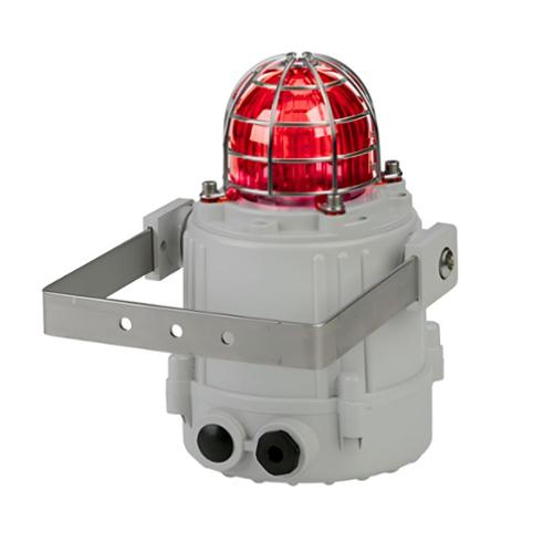 Feu LED avec grille protection 230 Vca optique Rouge IP66/67