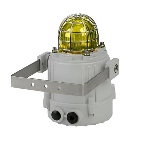 Feu LED avec grille protection 230 Vca optique Jaune IP66/67