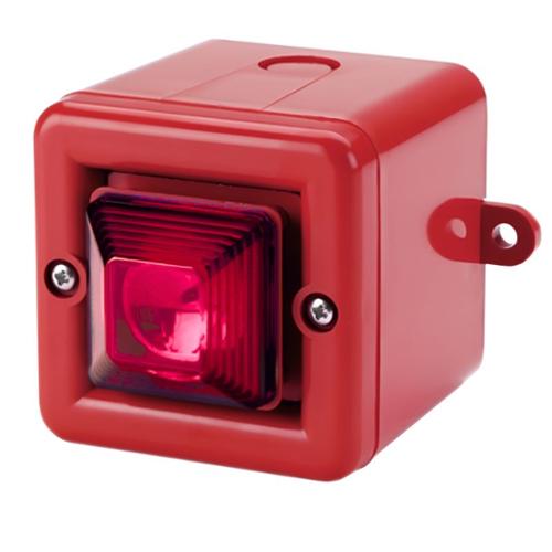 Mini sirène 104dB feu flash 0.5J 24Vca optique Rouge IP66