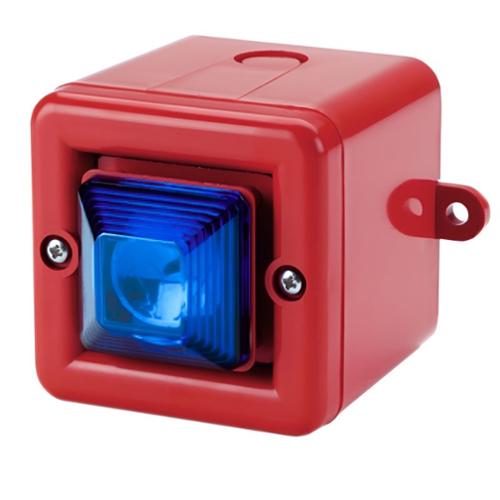 Mini sirène 104dB feu flash 0.5J 115Vca optique Bleu IP66