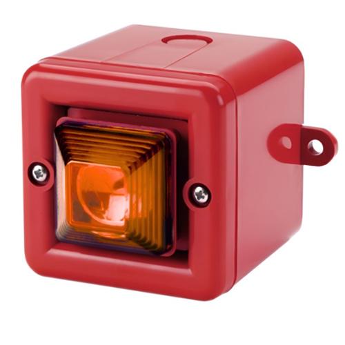 Mini sirène 104dB feu flash 0.5J 230Vca optique Orange IP66