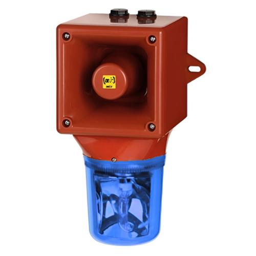 Combiné Feu tournant/113dB OPTASON® 10-15 Vcc - Bleu - 64 sons