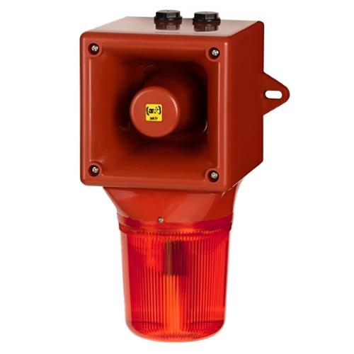 Combiné LED / 124 dB OPTASON® 103.5-126.5 Vca - Rouge - 64 sons