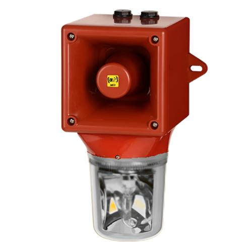 Combiné Feu tournant/124dB OPTASON® 207-253 Vca - Transparent - 64 sons