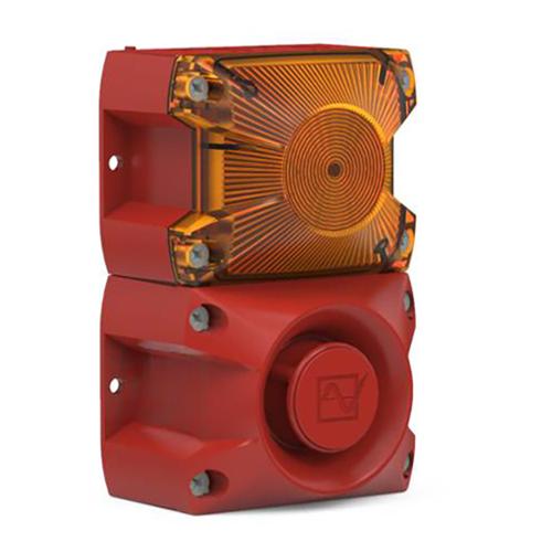 Combiné 105 dB(A)  feu flash 5 J 115Vca optique Orange IP66