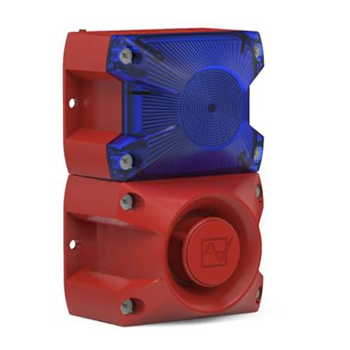 Combiné 105 dB(A)  feu flash 5 J 230Vca optique Bleu IP66