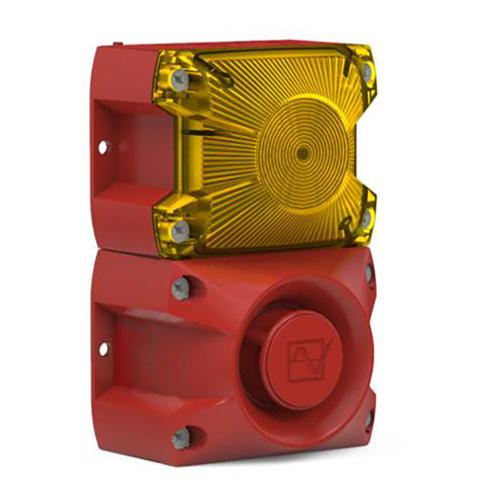 Combiné 105 dB(A)  feu flash 5 J 230Vca optique Jaune IP66