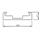 Aluminium channel length 3 m for switch 131A 101B