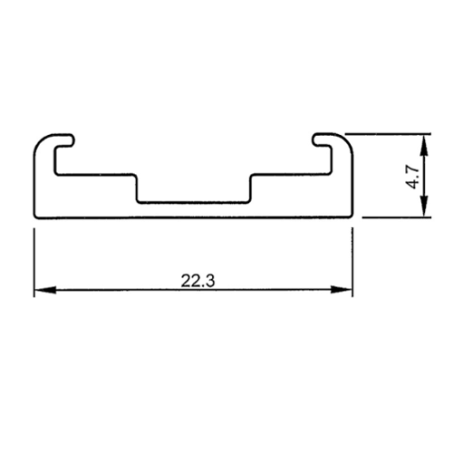 Rail Plastique longueur 3.65m pour rubans 131A 101B