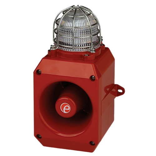 Combiné vocal/sonore 110dB feu LED IP66 en fonte Aluminium avec grille Combiné vocal/sonore 110dB feu LED IP66 en fonte Aluminium avec grille