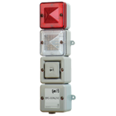 Boitier précâblé sirène et 2 feux IP66 sirène 100dB feu flash ou LED