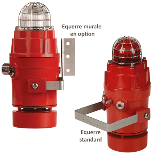 Combiné sonore et lumineux Antidéflagrant 114dB 10J-ATEX/IECEx