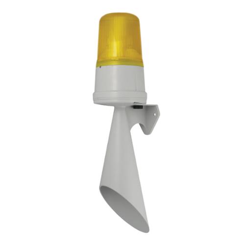 Maxi trompe 110dB avec feu fixe LED IP65 sur équerre