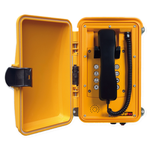 Téléphone mural analogique IP66 en polycarbonate, à porte Téléphone mural analogique IP66 en polycarbonate, à porte
