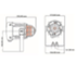 Feu LED avec grille protection 115 Vca optique Rouge IP66/67