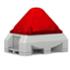 Pyramid-shaped strobe & sound combi