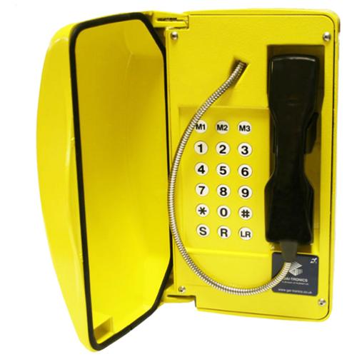 Téléphone avec boitier 0 touche Jaune - appel automatique